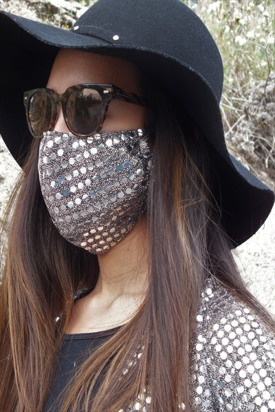 Gold Silver Sequin face mask