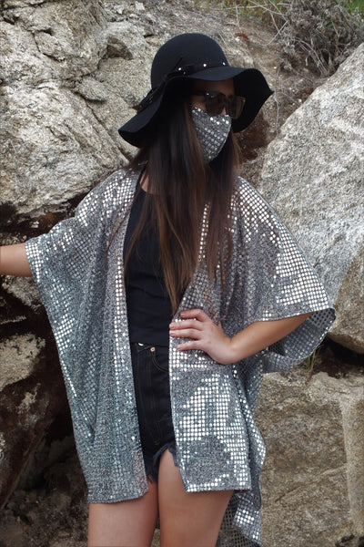 Gold Silver Sequin face mask