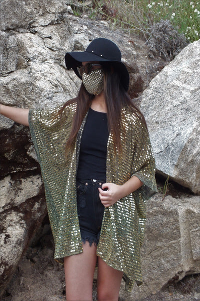 Gold Silver Sequin face mask
