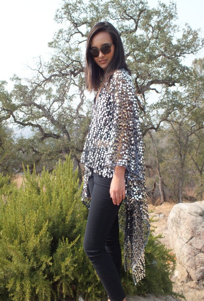 Moddy vintage-Festival Sequin Kimono Duster