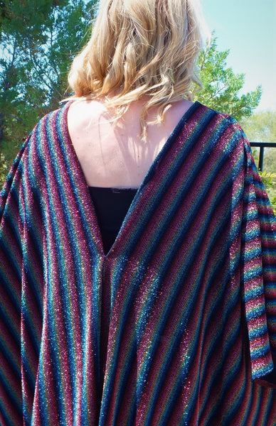 Multi Color Rainbow Party Dress Caftan Kimono One Size