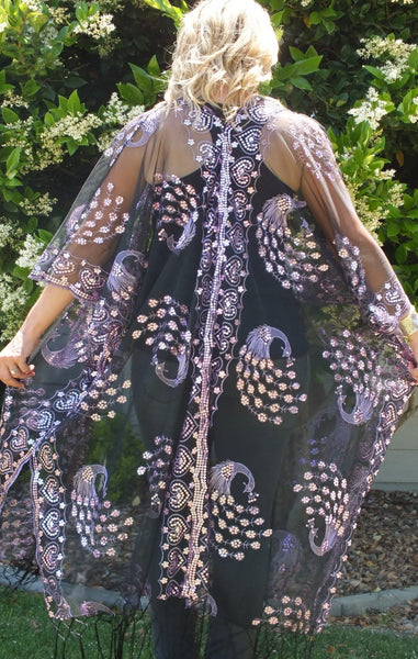 Moddy vintage-Festival Sequin Kimono Duster
