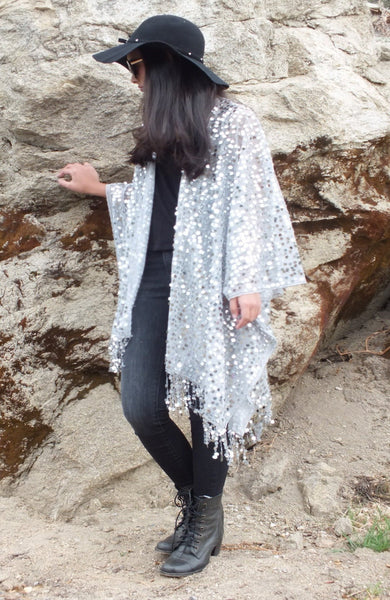 Moddy vintage-Festival Sequin Kimono Duster