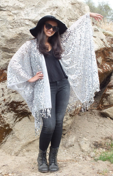 Moddy vintage-Festival Sequin Kimono Duster