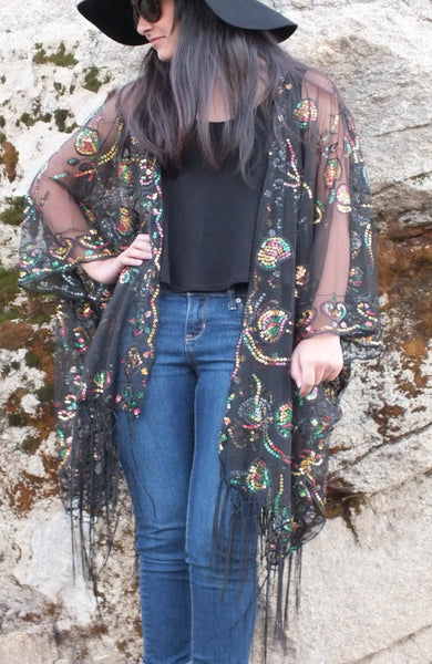 Moddy vintage-Sequin Kimono Duster