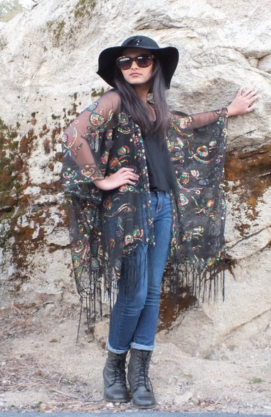 Moddy vintage-Sequin Kimono Duster