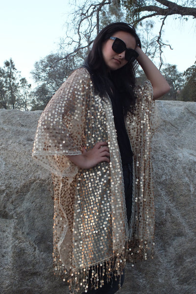 Moddy vintage-Festival Sequin Kimono Duster