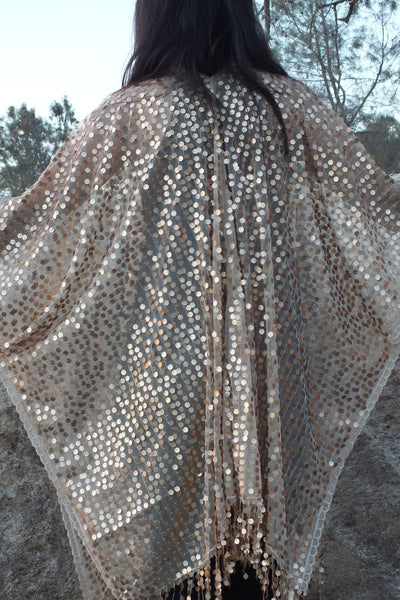Moddy vintage-Festival Sequin Kimono Duster